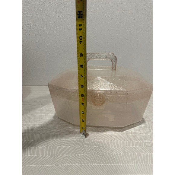 Glitter Gem Shape Jewelry makeup Storage Box Case Handle - Picture 3 of 8